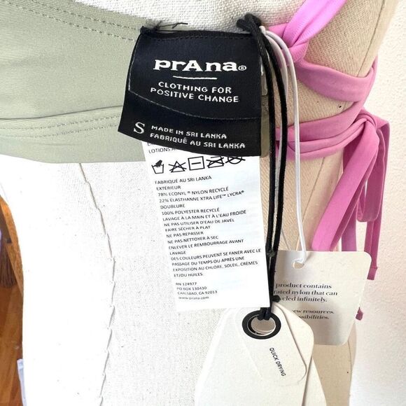 PrAna Tulum Swim Top Colorblock Halter Crisscross Back NWT Size L - Picture 11 of 12